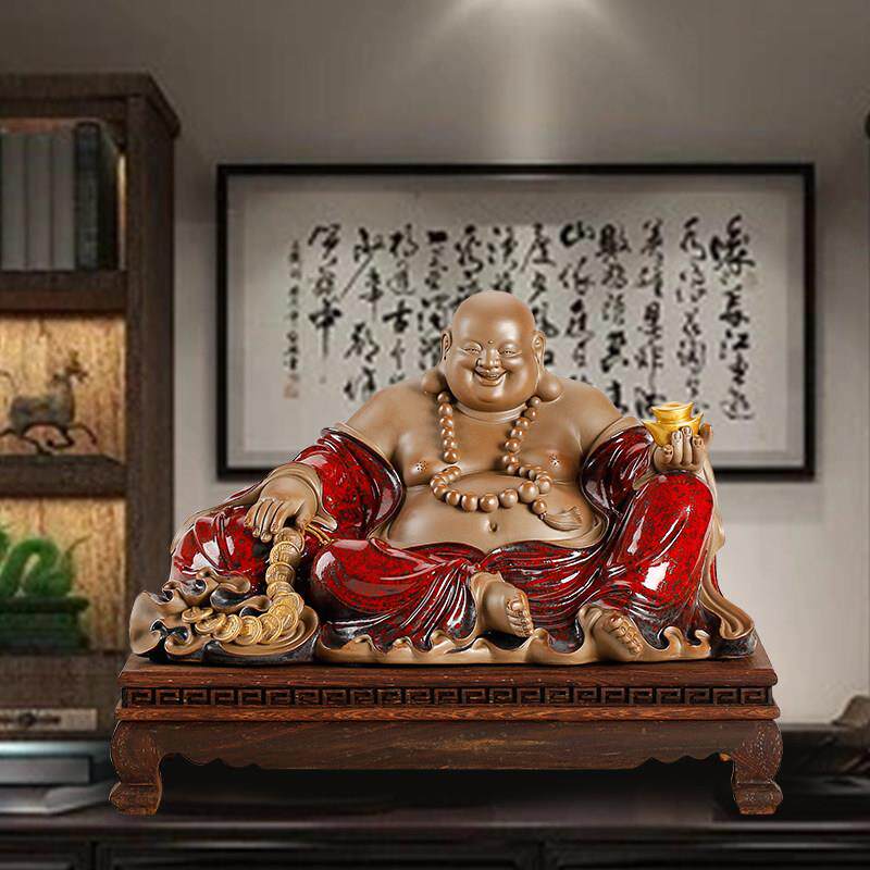 莫秀源弥勒佛像家庭吉祥摆件大笑佛大肚佛高端公司开幕礼