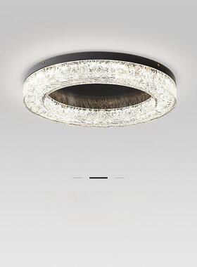 意式极简主卧室灯led树脂吸顶灯现代简约高端轻奢水晶冰裂客厅灯