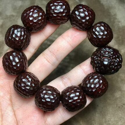【貔貅】2.0小叶紫檀锤纹金星佛珠文玩手串念珠手链情侣送礼收藏