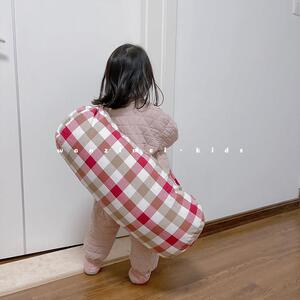 SASA的丸子妹58CM长定制抱枕加大版红格子抱枕PP棉枕头长条抱枕