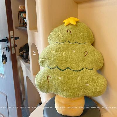 高档INS新年节诞日装饰抱枕圣诞树玩枕偶客厅发靠垫床沙上靠圣节