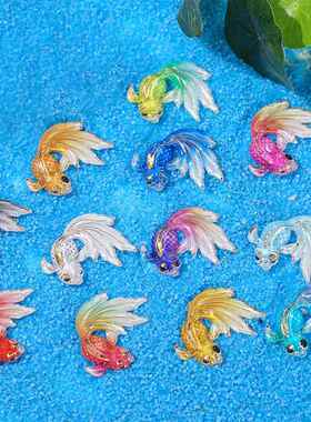 多色金鱼 微景观水族装饰 鱼缸水景 创意小鱼树脂工艺品摆件