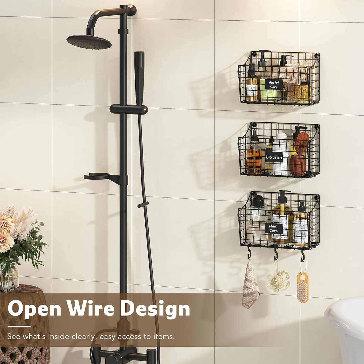 挂壁式浴室置物架铁艺简约卫生间收纳架免打孔家用挂壁储物整理架,收纳整理,其他收纳篮,淘宝优惠券,粉丝福利购,淘宝优惠卷