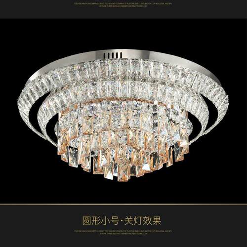 跨境亚马逊现代简约led轻奢水晶吸顶灯餐厅卧室圆形灯具工厂