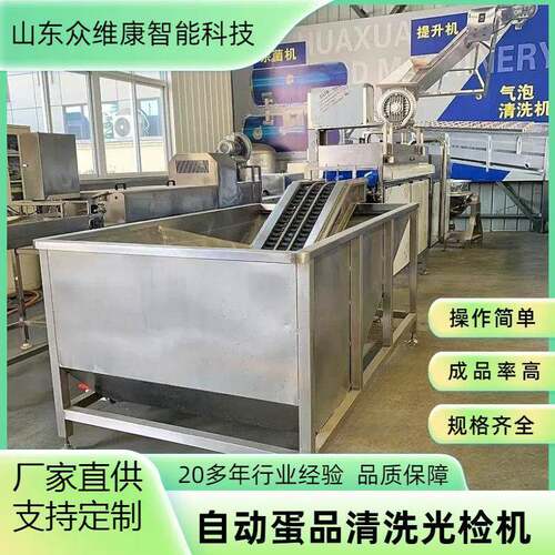 水循环双排洗蛋机厂家直供智能光检洗蛋设备裹泥蛋去污清洗线