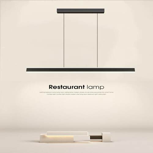 极简餐厅吊灯简约现代长条轻奢大气时尚智能网红吧台上下发光一字