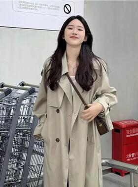 LILY MOST卡其色中长款风衣外套女2025年秋季新款英伦风大衣休闲