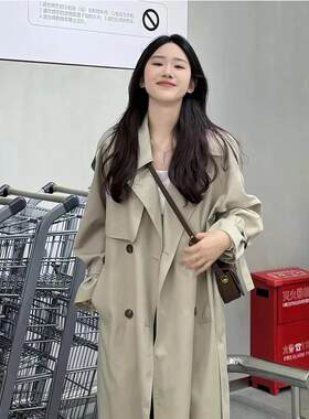 LILY MOST卡其色中长款风衣外套女2025年秋季新款英伦风大衣休闲