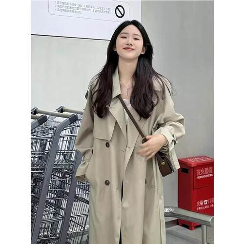 LILY MOST卡其色中长款风衣外套女2025年秋季新款英伦风大衣休闲