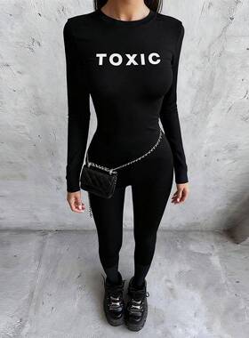 Women's Chic Streetwear Solid Color Digital Print Round Neck