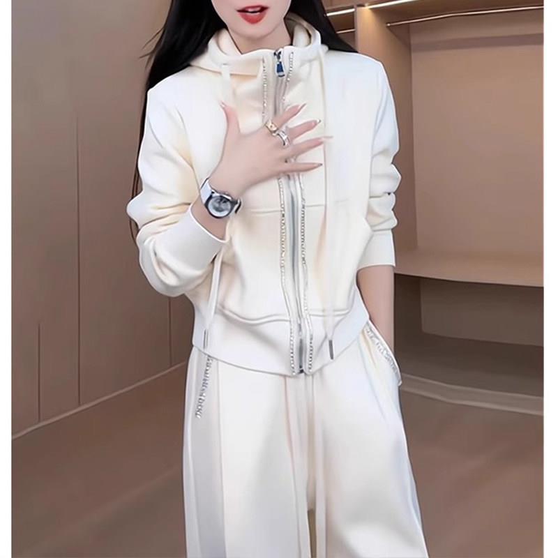 欧洲站卫衣休闲运动套装女2026新款春秋冬高级感时尚阔腿裤两件套