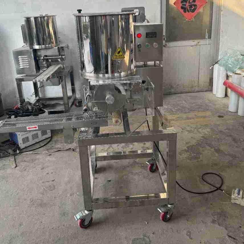 全自动压汉堡机成型设备 鸡块成型上浆上糠设备 商用土豆饼制作