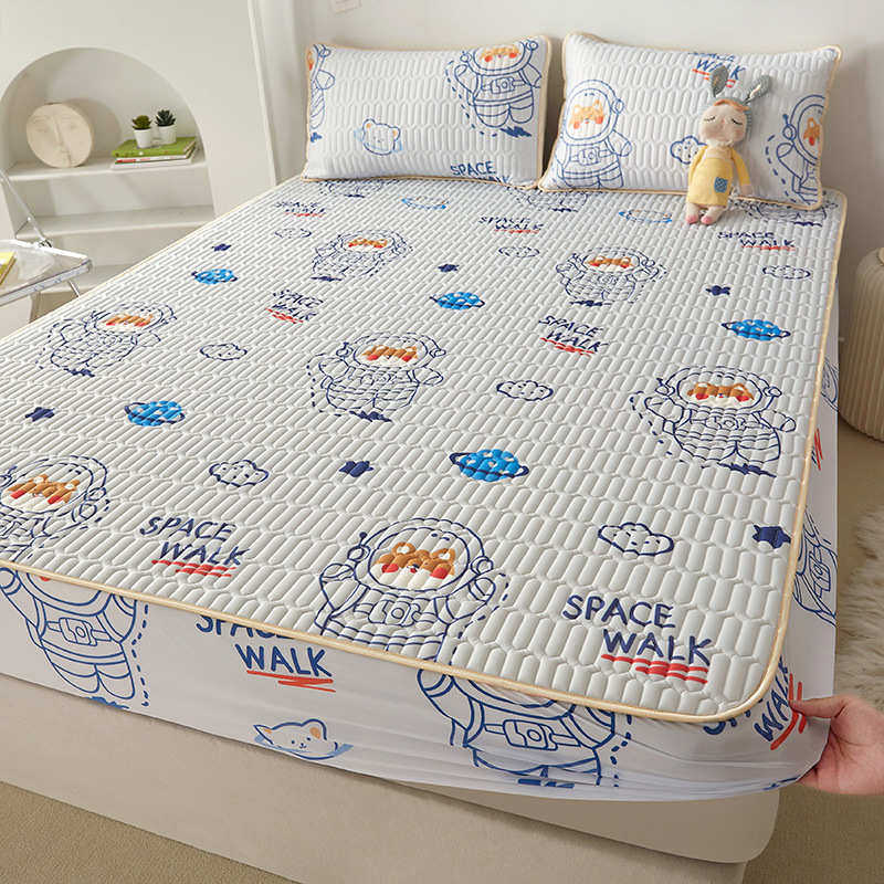 防滑笠床夏季乳胶批发床垫凉席款凉席保护套床三件套笠乳胶床罩