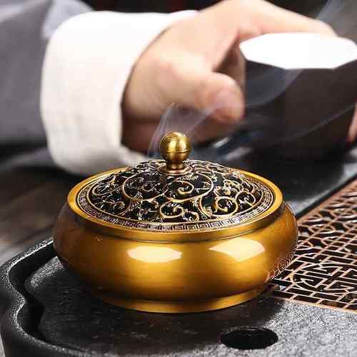 家用檀香盘香炉 锌合金小时盘香炉 复古香薰炉 家居香炉摆件