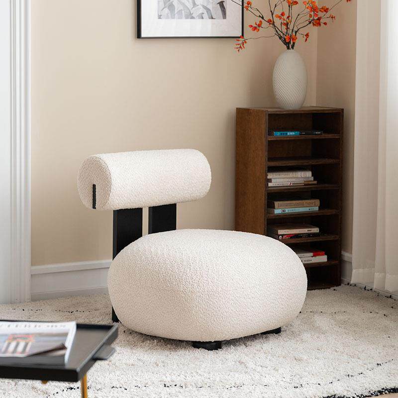 法式奶油风单人沙发椅酒店民宿网红客厅卧室懒人沙发河马椅子新款