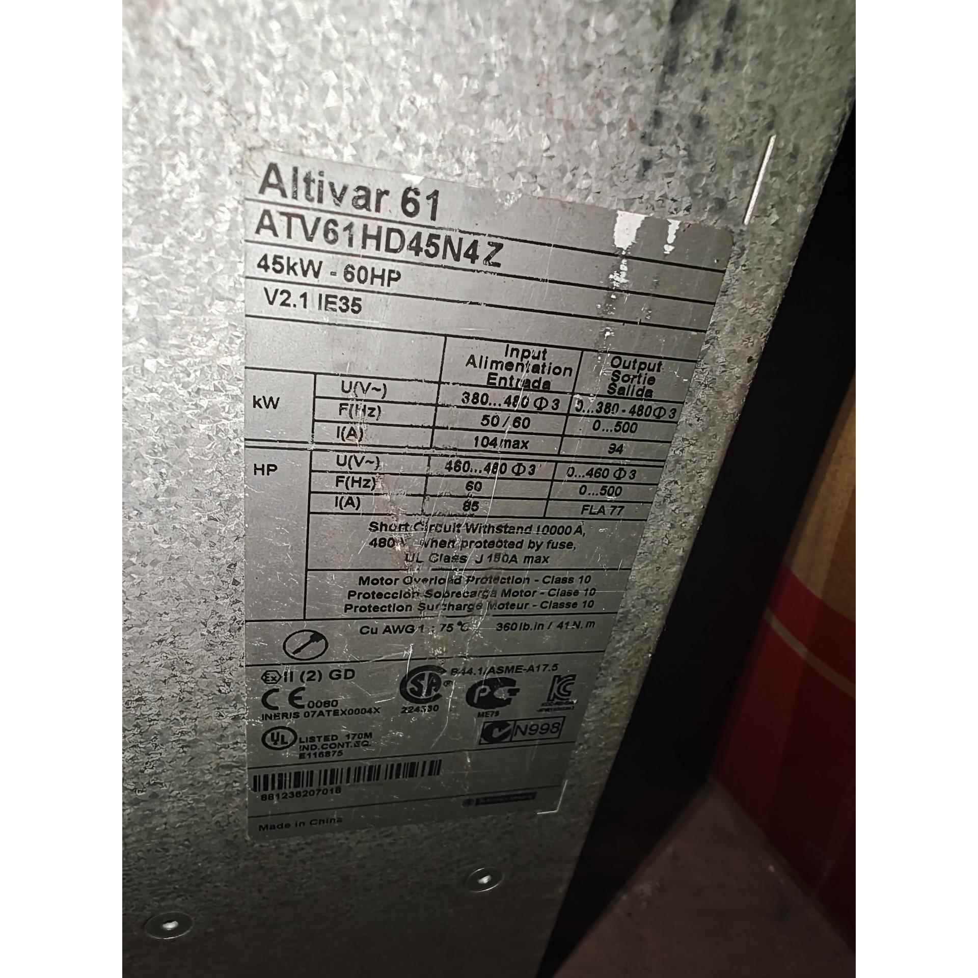 出售变频器 Altivar 61 型号，45kW /议价