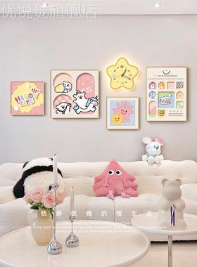 网红线厅条小房狗客通发装饰画卡壁儿沙童画多巴胺背景墙挂画新款
