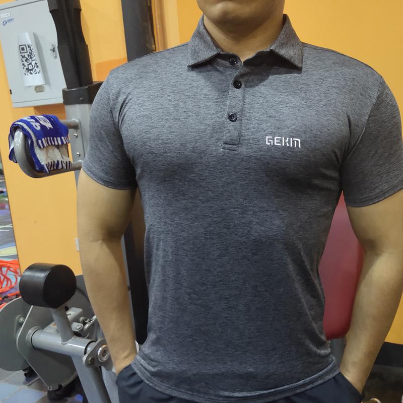 2019运动健身韩版休闲潮流男士T恤修身短袖丝光棉POLO衫