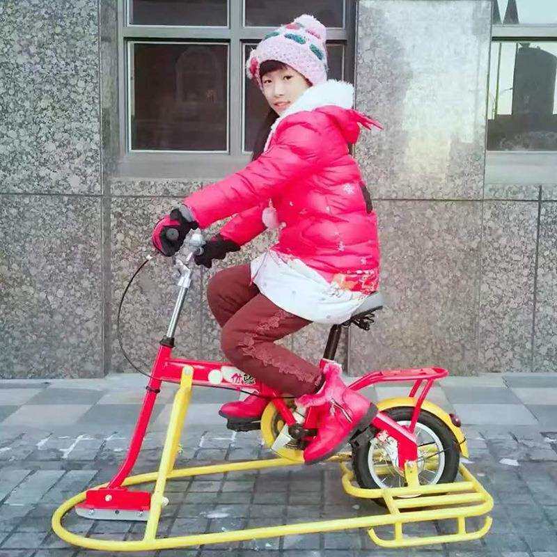 雪地自行车儿童单人冰车冰上户外运动冰车子爬犁冬季滑冰滑雪车