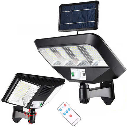 太阳能室外led太阳能路灯感应庭院壁灯智能带遥控围墙照明灯