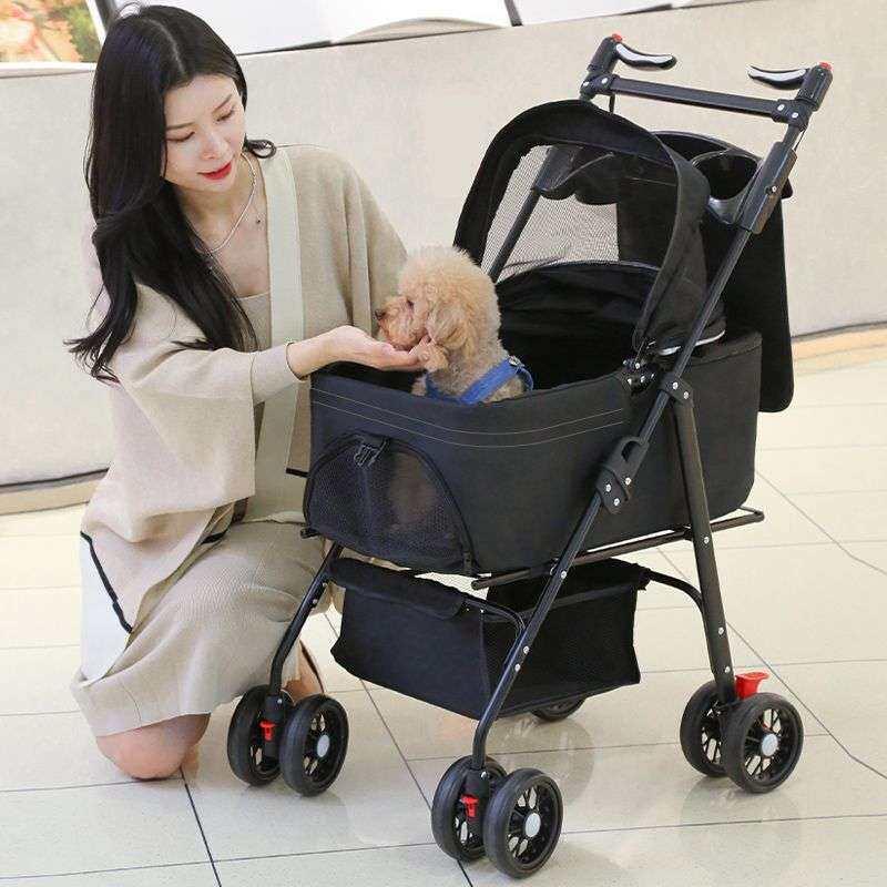 户外宠物推车狗猫咪小号外出可携式小型犬多功能折叠简易购物车迷