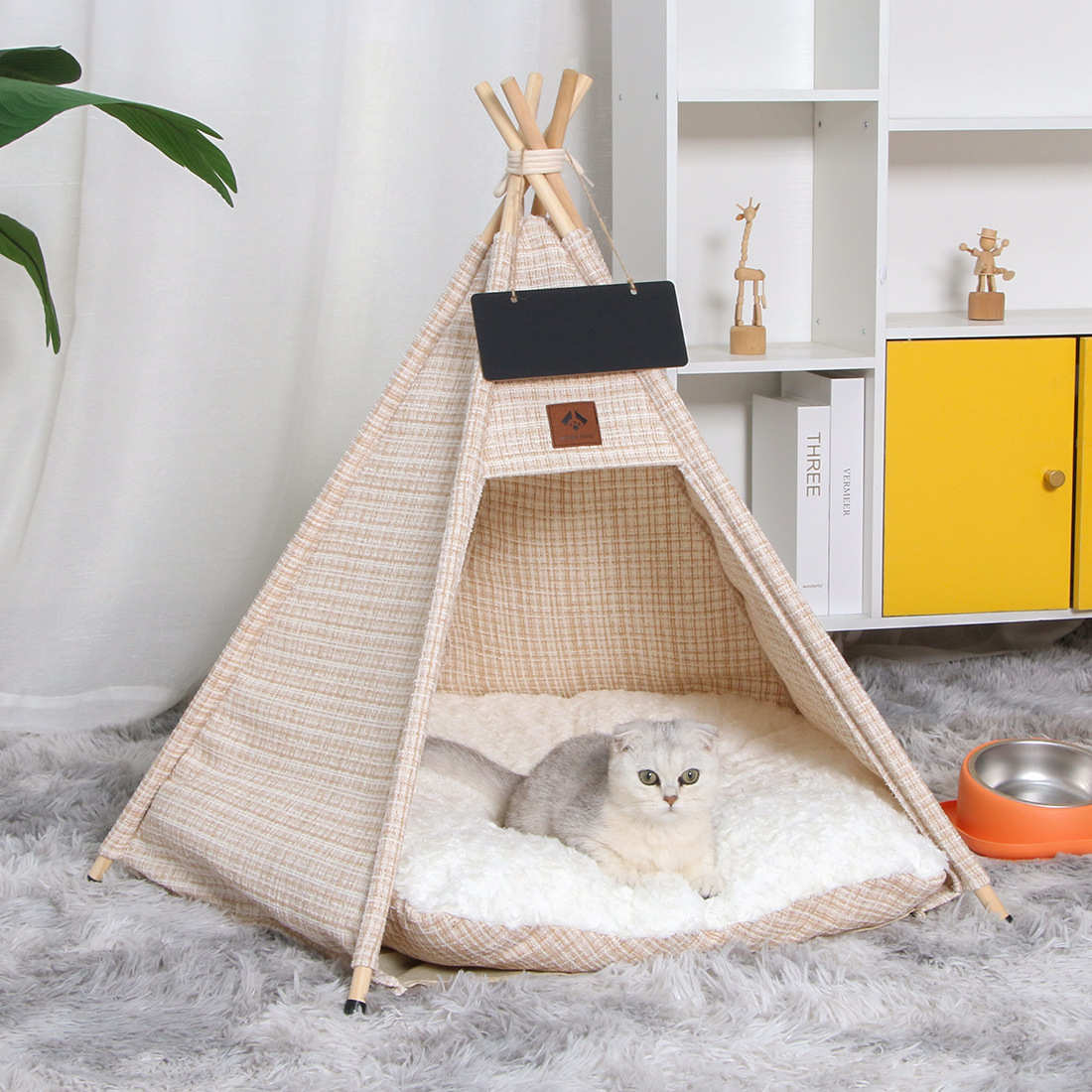 可尔拉猫窝狗窝 小香风款宠物帐篷窝中小型犬可折叠游戏屋