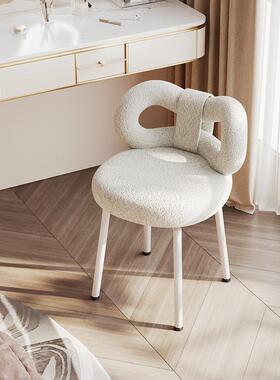 可妆旋转化椅卧室网红蝴蝶结靠背椅妆台凳女生室内家用梳A146-白