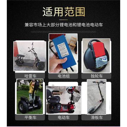 24V36V42V48V54.6通用电动滑板希洛普哈雷代步车代驾锂电池充电器