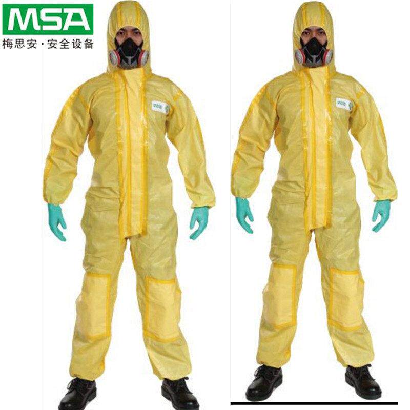 MSA梅思安防化服连体耐酸碱服CPS400防护服防静电防化学喷溅服