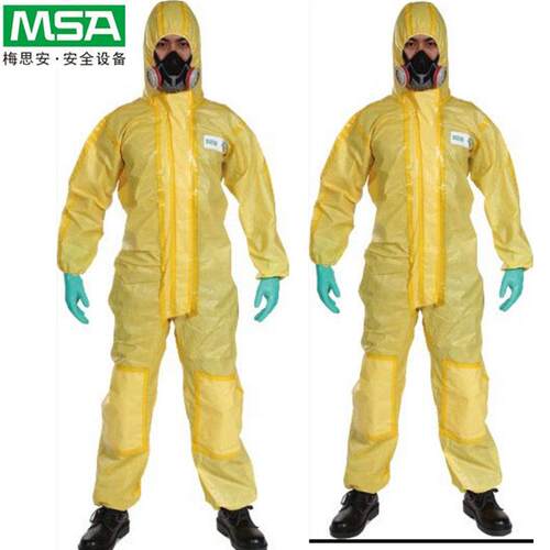 MSA梅思安防化服连体耐酸碱服CPS400防护服防静电防化学喷溅服