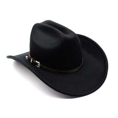 Men Women Western Cowboy Fedora Jazz hat 西部牛仔毛呢礼帽