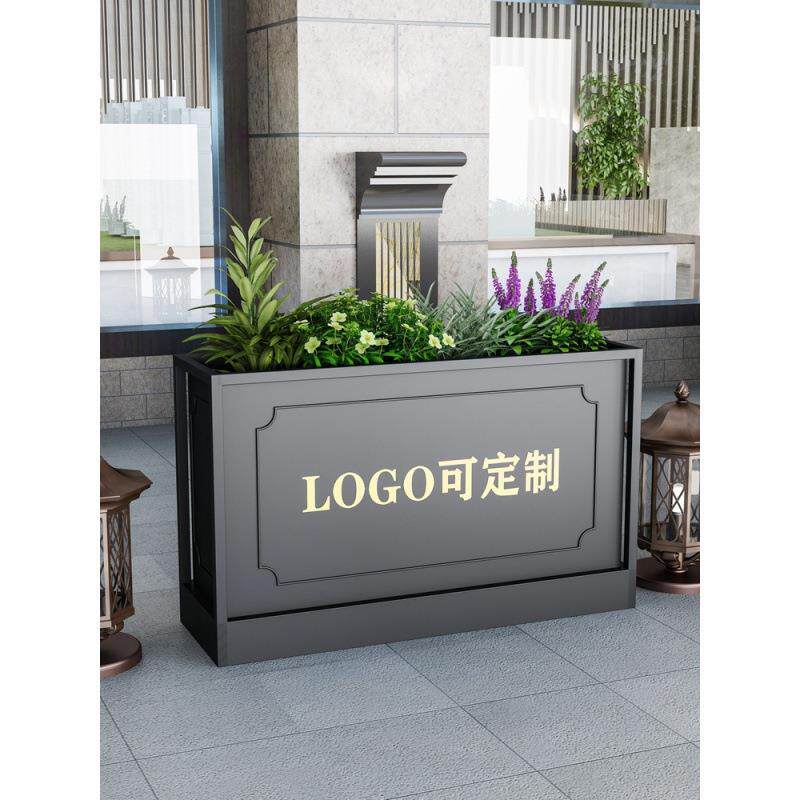 户外不锈钢组合花箱大型可移动种植槽景观花坛铁艺花架售楼部花池