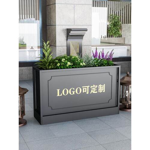 户外不锈钢组合花箱大型可移动种植槽景观花坛铁艺花架售楼部花池