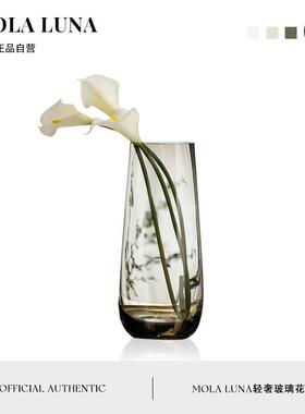 MOLA·Simple·花瓶家用客厅简约轻奢玻璃台面插花装饰花器丨简意