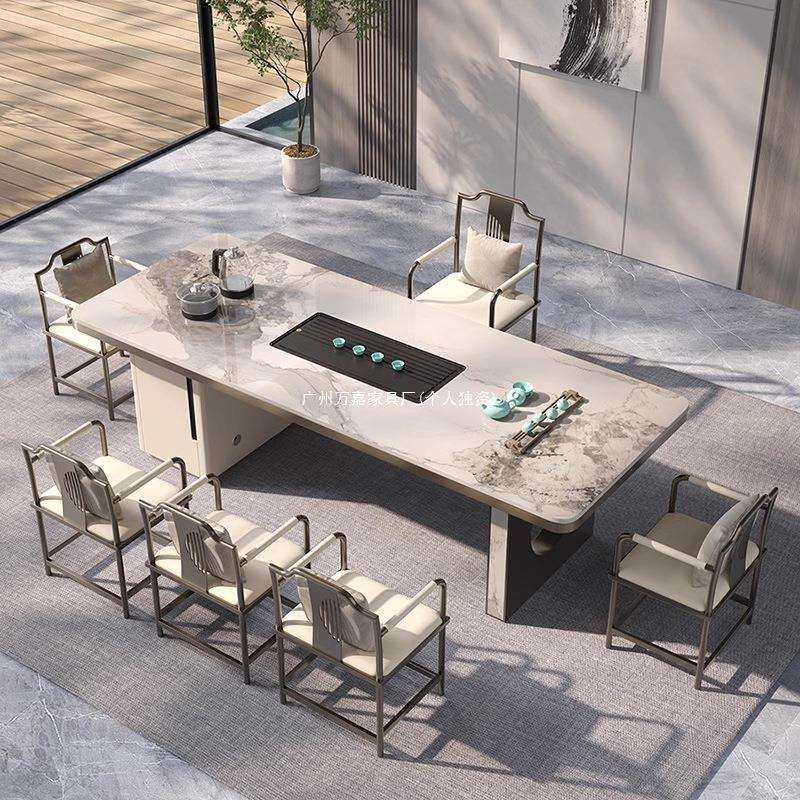 现代简约办公室泡茶茶桌椅组合 家用客厅会客一整套大板茶台茶桌