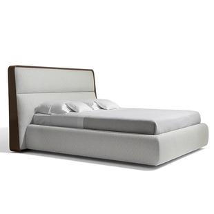 意式 轻奢大床 极简Frame棉麻布艺床别墅大平层主卧1.8双人床落地式