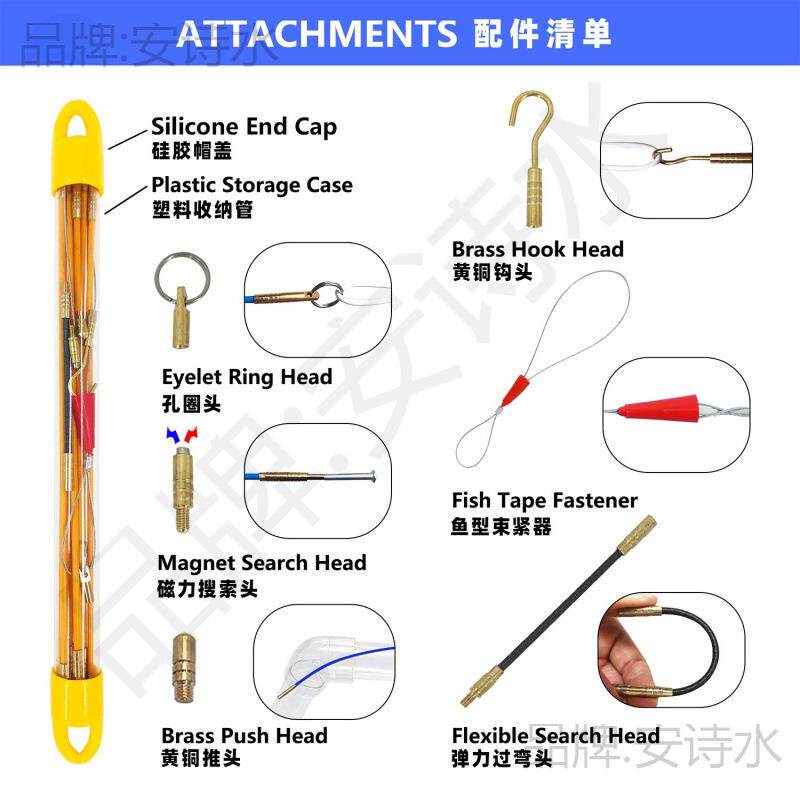 天花板吊顶穿线杆穿线器勾线钩多功能电工检修便携车库桥架布线器