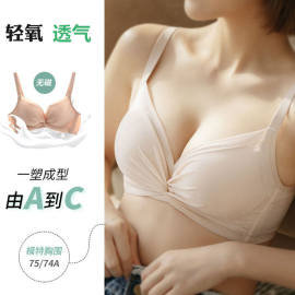 无钢圈超厚6CM内衣女加厚款聚拢文胸调整型收副乳平胸A小胸罩专用