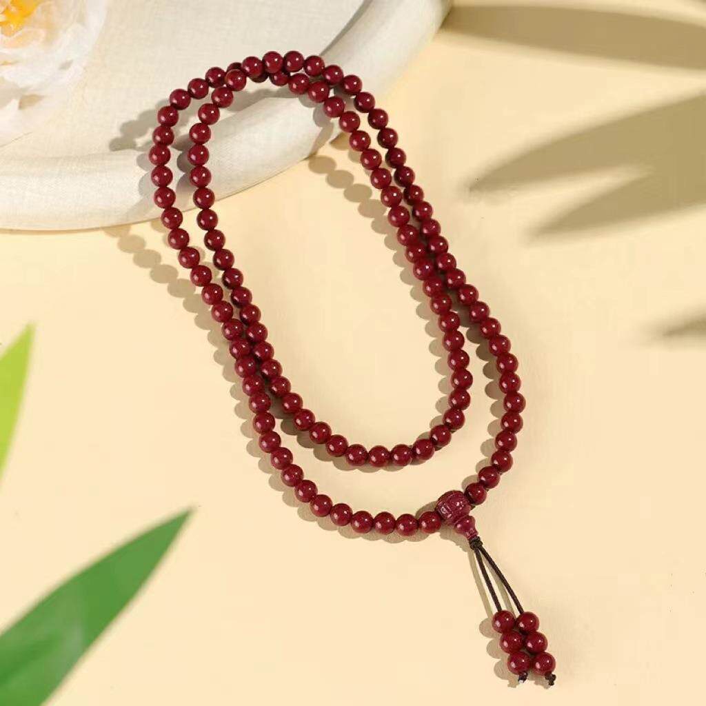 朱砂手串女小众设计款吊坠双拼星月配饰手链文玩饰品