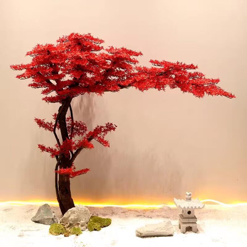 仿真红枫树迎客松造型树大型室内假树仿生绿植造景橱窗落地禅意