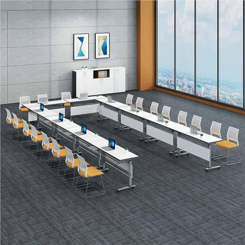 简约翻板会议桌翻板培条简易办公桌训家条桌职员桌可移ES-T002动