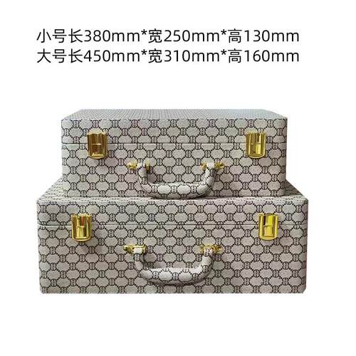 轻奢复古花手纹提箱皮质衣帽软装样板房收纳整理箱道摄大小号影具