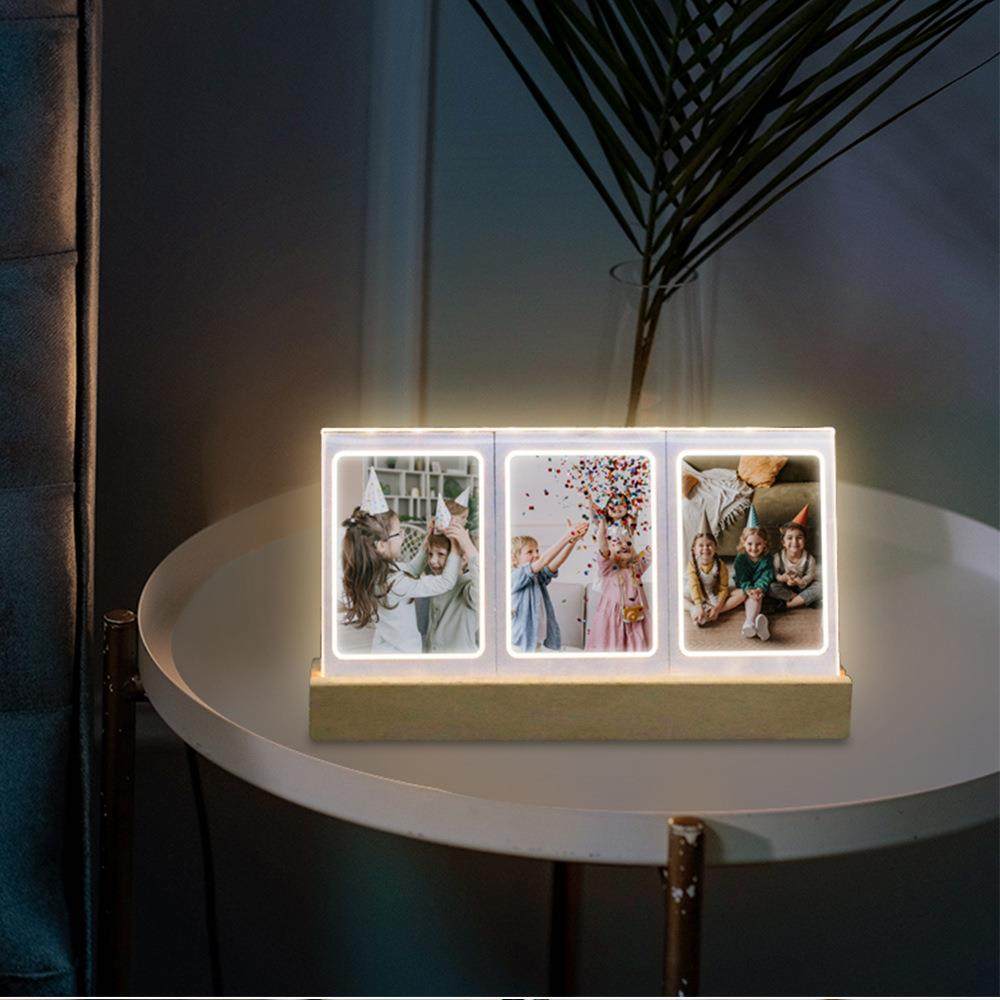 拍立得mini3寸灯光摆台相框夜晚温馨氛围照片三宫格透明发光相框,家居饰品,DIY亲子装饰画,淘宝优惠券,粉丝福利购,淘宝优惠卷