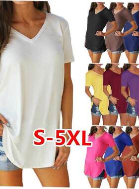 S-5XL大尺码妇女T恤Plus-size womens short-sleeved t-shirts