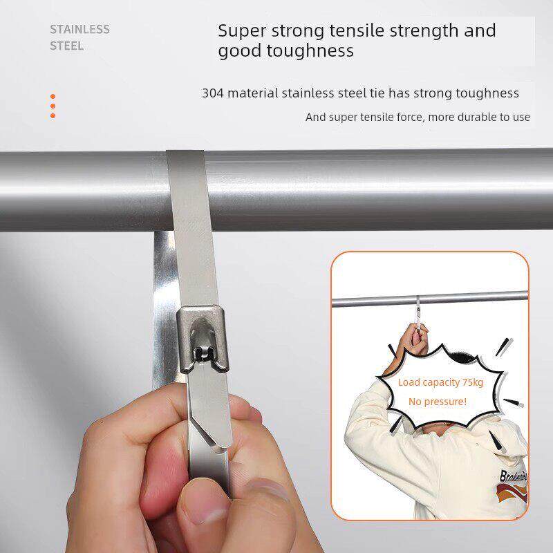 304不锈钢扎带金属扣强固定扣可重覆使用钢丝绑扎带