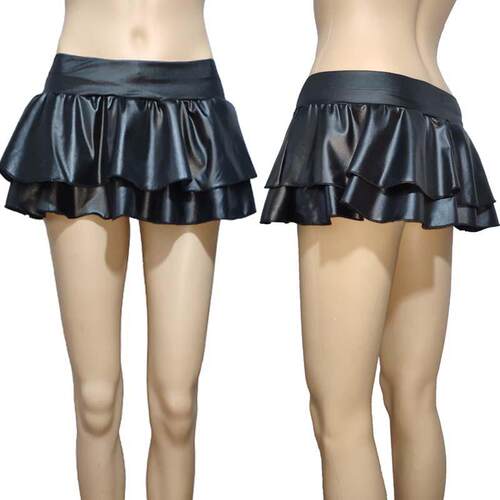Women's faux leather short skirt, underwear, pajamas,