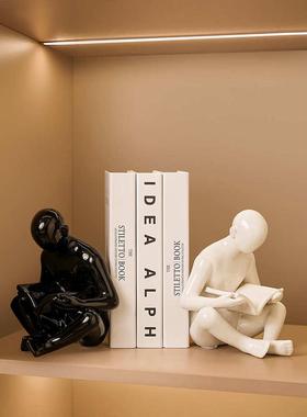 轻奢客厅创意现代简约假书书书房酒柜家居装饰品书挡人物狄瑄