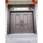 四开锌合金别墅大门双门防盗门入户庭院门农村自建房家用进户门