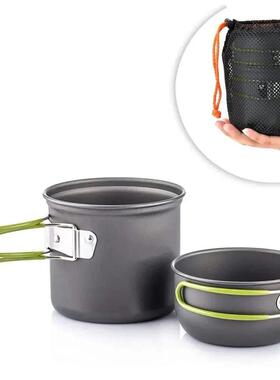 Camping Cookware Mess Kit Ultralight Camping Pot Set Outdoor