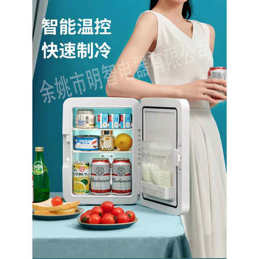 舍12L镜面载美小冰箱迷你LED微型宿母乳妆美化妆镜冷藏车36家俩用